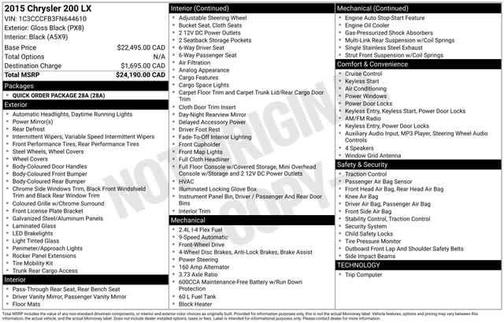 2015 Chrysler 200 LX