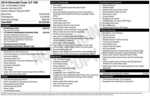 2014 Chevrolet Cruze 1LT