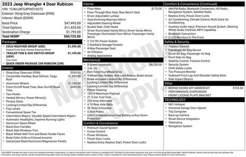 Sting Gray Clearcoat 2023 Jeep Wrangler RUBICON