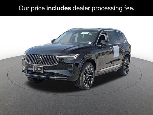 Onyx Black Metallic 2026 Volvo XC90 Plus, B6 AWD Gas (mild hybrid), Gasoline, Bright, 7 Seats