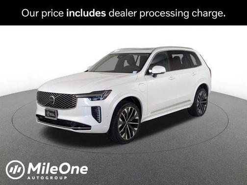 Crystal White Pearl 2026 Volvo XC90 Plug-In Hybrid Plus, T8 AWD, Electric/Gasoline, Bright, 6 Seats
