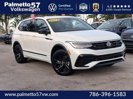 Opal White Pearl Effect 2024 Volkswagen Tiguan 2.0T SE R-Line Black