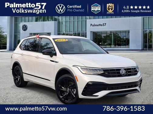 Opal White Pearl Effect 2024 Volkswagen Tiguan 2.0T SE R-Line Black