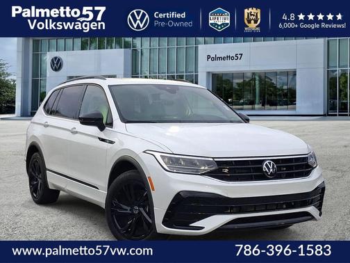 Opal White Pearl Effect 2023 Volkswagen Tiguan 2.0T SE R-Line Black