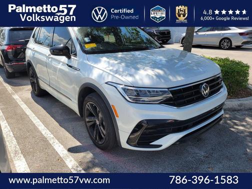 Opal White Pearl Effect 2023 Volkswagen Tiguan 2.0T SE R-Line Black