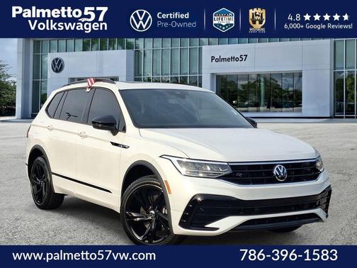 Opal White Pearl Effect 2023 Volkswagen Tiguan 2.0T SE R-Line Black