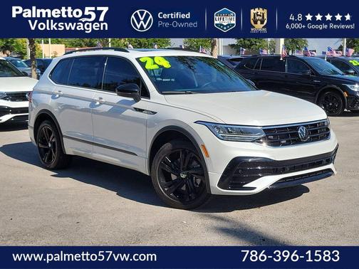 Opal White Pearl Effect 2024 Volkswagen Tiguan 2.0T SE R-Line Black