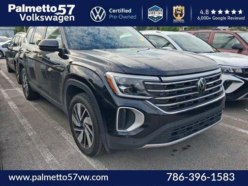 Deep Black Pearl Effect 2024 Volkswagen Atlas 2.0T SE w/Technology