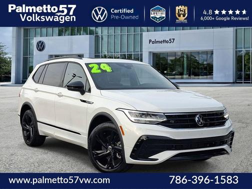 Opal White Pearl Effect 2024 Volkswagen Tiguan 2.0T SE R-Line Black