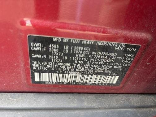 Venetian Red Pearl 2014 Subaru Outback 2.5i Limited