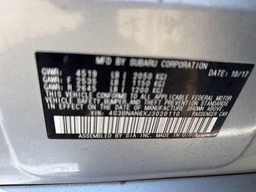 Ice Silver Metallic 2018 Subaru Legacy 2.5i Limited