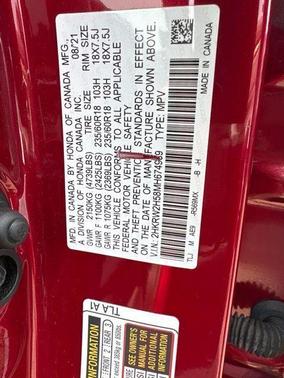 Red 2021 Honda CR-V EX