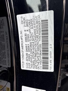 2019 Honda Accord Sport