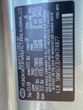 2009 Hyundai SANTA FE GLS