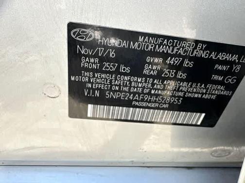 Symphony Silver 2017 Hyundai SONATA SE