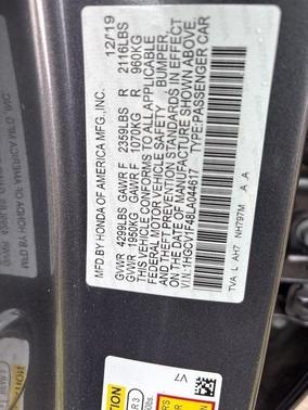 2020 Honda Accord EX 1.5T