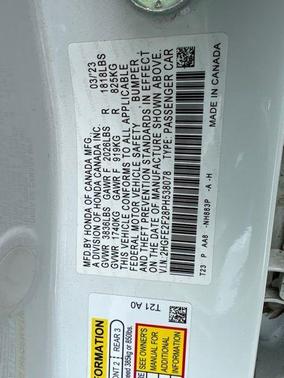 White 2023 Honda Civic LX
