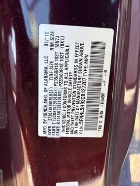 2012 Honda Odyssey Touring