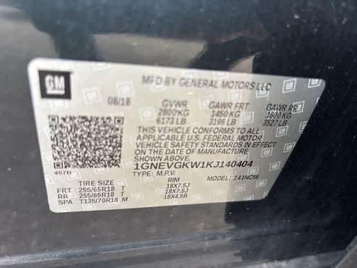 Graphite Metallic 2019 Chevrolet Traverse LT Cloth