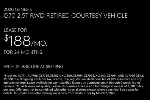 2026 Genesis G70 2.5T
