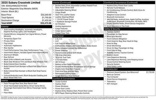 2025 Subaru Crosstrek Limited