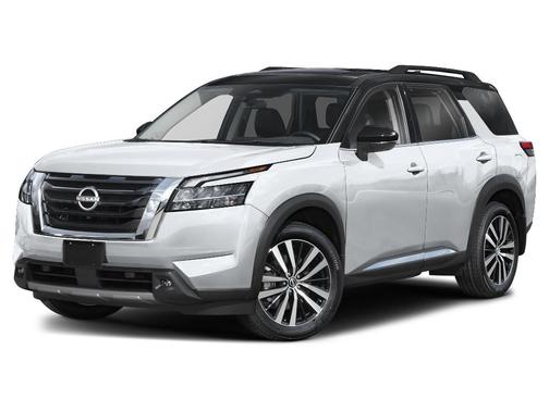 White / Black 2025 Nissan Pathfinder Platinum