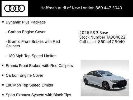 arkona white 2026 Audi RS 3 TFSI quattro S tronic