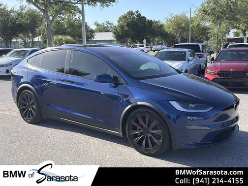 Deep Blue Metallic 2023 Tesla Model X Plaid Tri Motor All-Wheel Drive