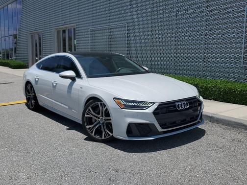 White 2019 Audi A7 55 Premium