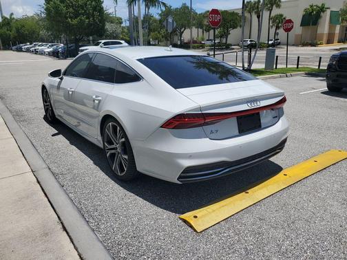 White 2019 Audi A7 55 Premium