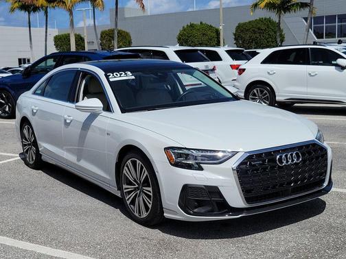 Glacier White Metallic 2023 Audi A8 L 55 TFSI quattro Tiptronic