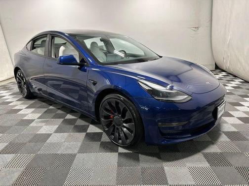 Blue 2022 Tesla Model 3 Performance
