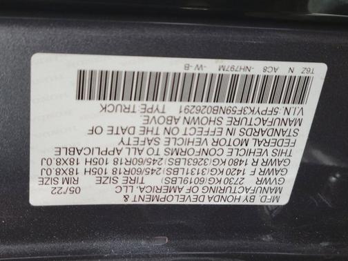 2022 Honda Ridgeline RTL