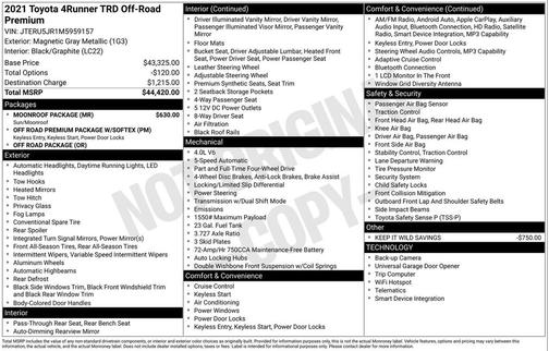 Magnetic Gray Metallic 2021 Toyota 4Runner TRD Off Road Premium