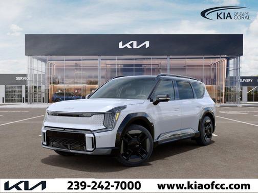 Glacial White Pearl/Ebony Black Roof 2026 Kia EV9 GT-Line