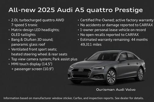 2025 Audi A5 Prestige