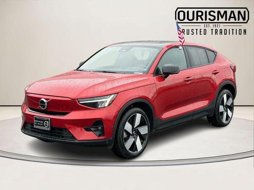 Fusion Red Metallic 2023 Volvo C40 Recharge Pure Electric Twin Plus