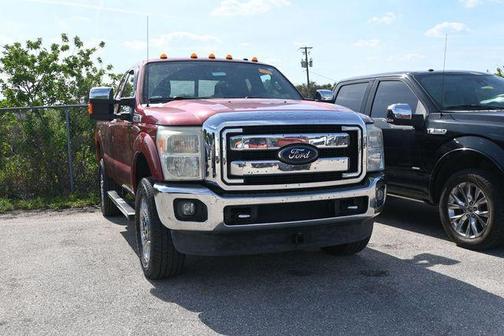 Red 2015 Ford F-350 Lariat
