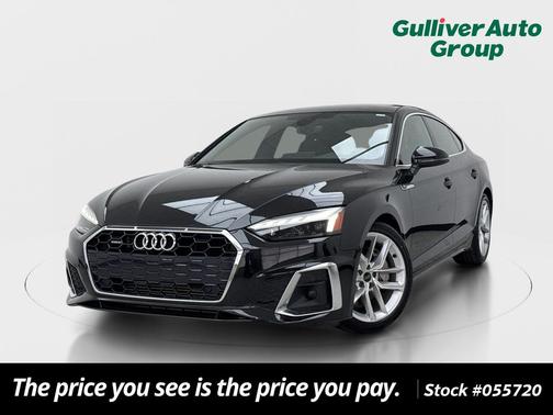 Black Metallic 2024 Audi A5 Sportback 45 S Line Premium
