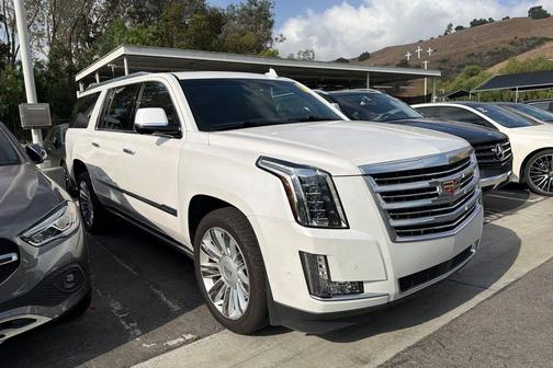 Crystal White Tricoat 2019 Cadillac Escalade ESV Platinum