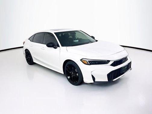 Platinum White Pearl 2025 Honda Civic Hybrid Sport