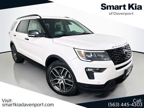 White Platinum Clearcoat Metallic 2018 Ford Explorer Sport