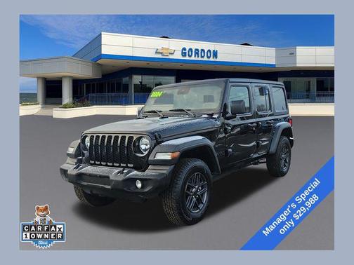 Black 2024 Jeep Wrangler Sport S