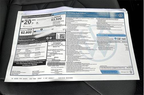 2025 Volkswagen Atlas 2.0T Peak Edition