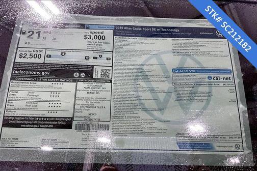 2025 Volkswagen Atlas Cross Sport 2.0T SE w/Technology 4MOTION