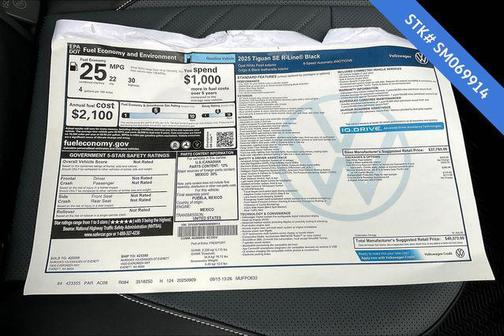 2025 Volkswagen Tiguan 2.0T SE R-Line Black 4MOTION