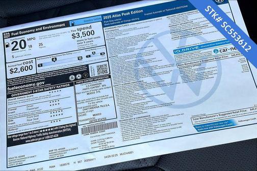 2025 Volkswagen Atlas 2.0T Peak Edition