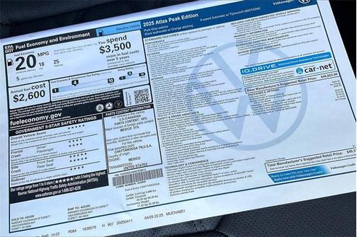 2025 Volkswagen Atlas 2.0T Peak Edition