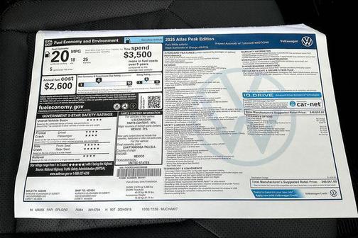 2025 Volkswagen Atlas 2.0T Peak Edition