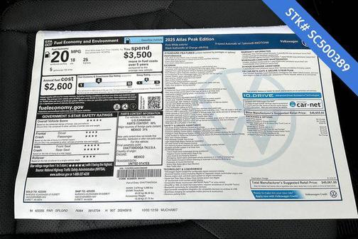 2025 Volkswagen Atlas 2.0T Peak Edition
